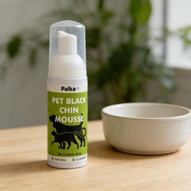Paika Pet Black Chin Mousse 60ml - Natural Black Chin Remover for Cats & Dogs, Gentle Deep Cleaning & Stain Fade Treatment