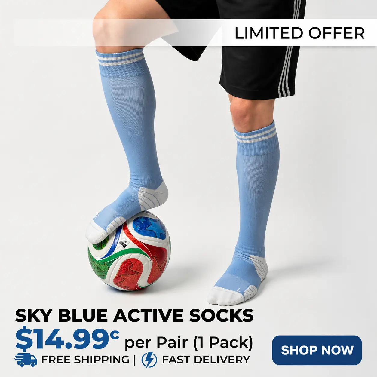 JUPICHUBI Unisex 3-Pack Over-Calf Soccer Futsal Socks, Spandex Blend Machine Wash Power Grip Athletic Socks with Cushioning, Anti-Slip, Breathable Mesh & Seamless Toe for Training, Unisex Wear