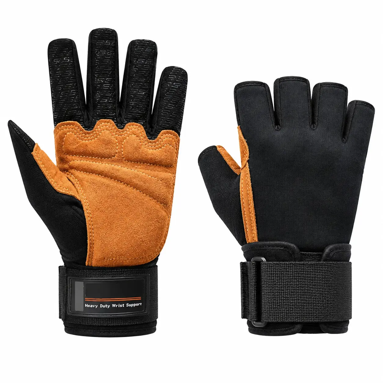 Unisex Premium Half-Finger Fitness Gloves for Weight Training, Running/Climbing - Leather Palm, Silicone Air-Cushion Padding, Breathable, Anti-Slip, Durable Grip, Enhanced Palm Support, Unisex Wear
