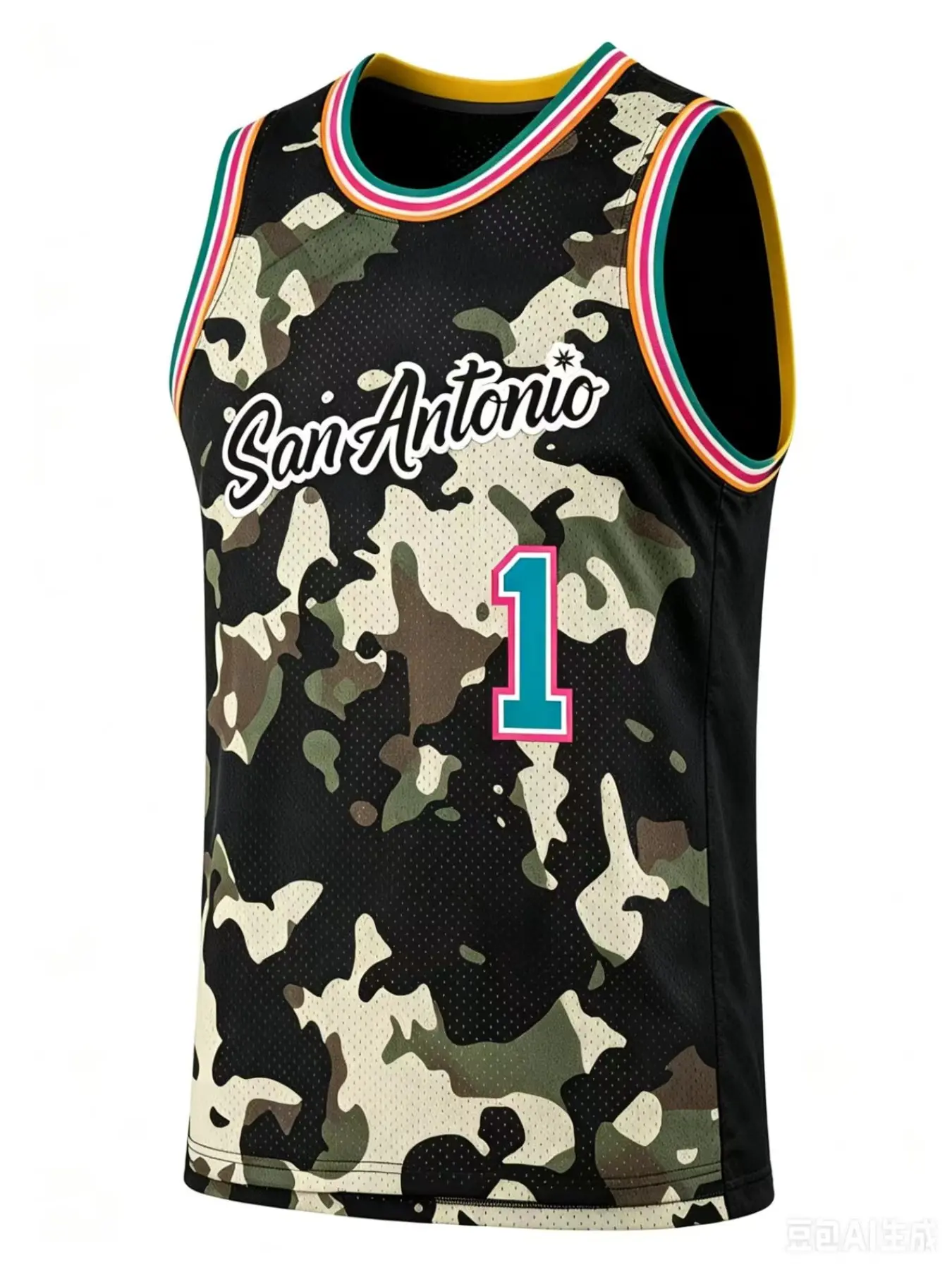 Fashion Embroidered Basketball Jersey, Loose-Fitting Sporty Design, All-Season Wear, Plain Surface, No Lining, Number 1, Fashion Jerseys