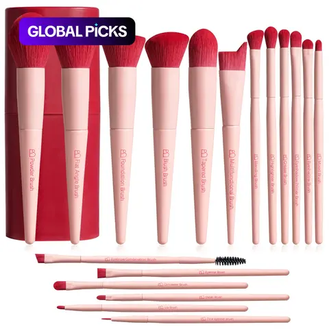 18-Piece Professional Makeup Brush Set with Storage Holder, Soft Cosmetic Brush Kit for Foundation, Loose Powder, Blush, Concealer & Eyeshadow, Beginner-Friendly Makeup Tools, Beauty Brush Set #GLOBAL PICKS