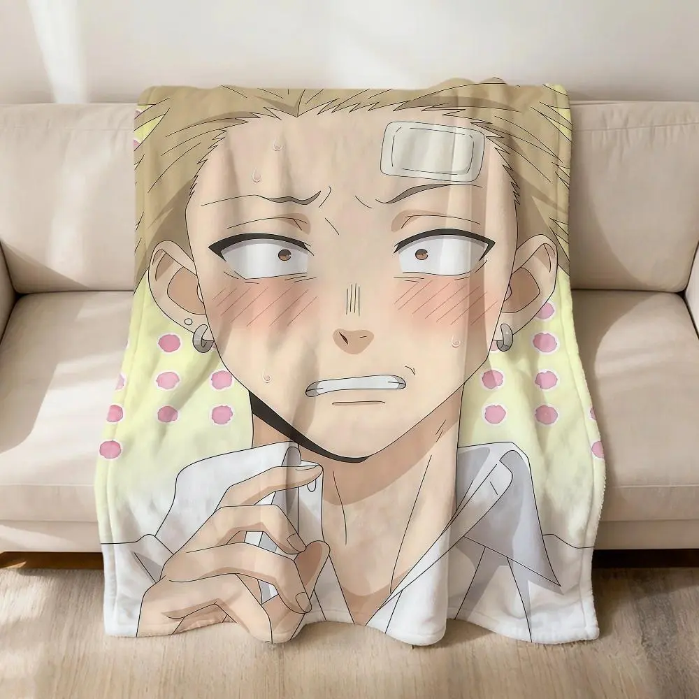 The F-Fragrant Flower Blooms with Dignity Anime Blanket Flannel Throw Blanket Romantic Character Design for Home Decor, Car Travel and Relaxing Spaces