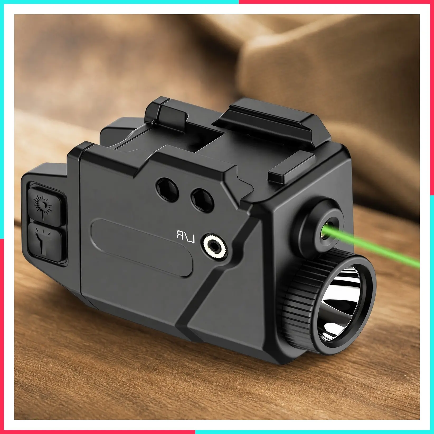 800 Lumen Pistol Light with Green Laser Combo, Tactical Flashlight with Green Beam for Rail-Mounted Guns