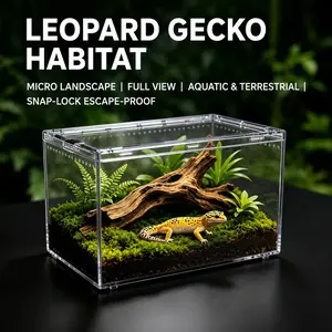 Acrylic Reptile Terrarium, Desert Habitat for Geckos, Tree Frogs, Snails, Lizards, Pet Snake Enclosure, Eco-Friendly Vivarium, Reptile Tank