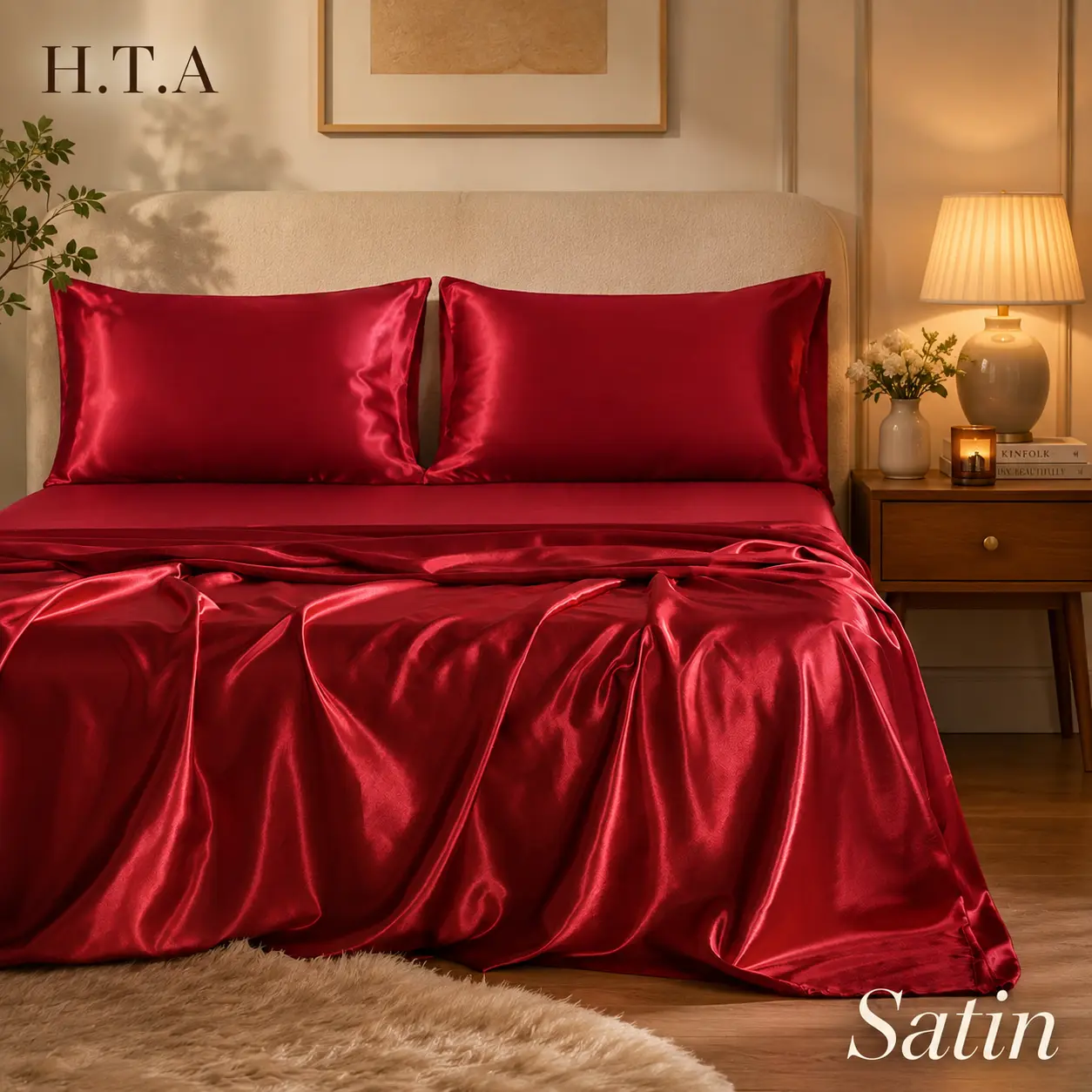[Deals for You Days] NTBAY 3/4-Piece Satin Bedding Sets with Satin Bed Sheets, Queen/King Size, Ultra Soft & Silky, Envelope Closure Pillowcases, OEKO-TEX Certified, Anti-Acne, Frictionless Hair & Skin Care