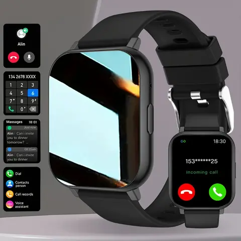Unisex Multifunctional Touchscreen Digital Smart Watch, Wireless Bluetooth Calls & SMS, Fitness Tracker with Multiple Sports Modes, Remote Camera Control, USB Charging, Compatible with Android, Valentine's Gift