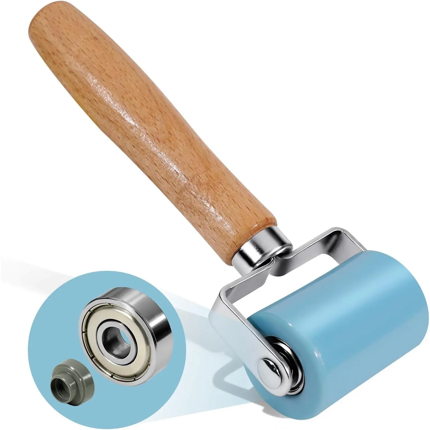 3rd Automotive  Sound Deadening Roller,  Bearing PU Seam Roller Tool |  Smoothing Hand Roller for Audio Sound Deadener, Heat Insulation Mat, Wallpaper, Vinyl Wrap,   Handle