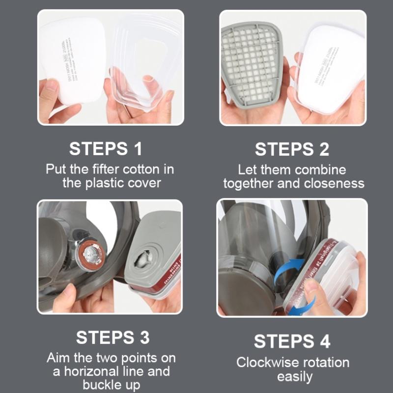 Reusable Full Face Mask with Filter, 17 in 1 Full Face Mask, Dustproof Gas Mask Suitable for Painting, Woodworking, Construction, Grinding, Chemical, Dustproof Gasproof Mask