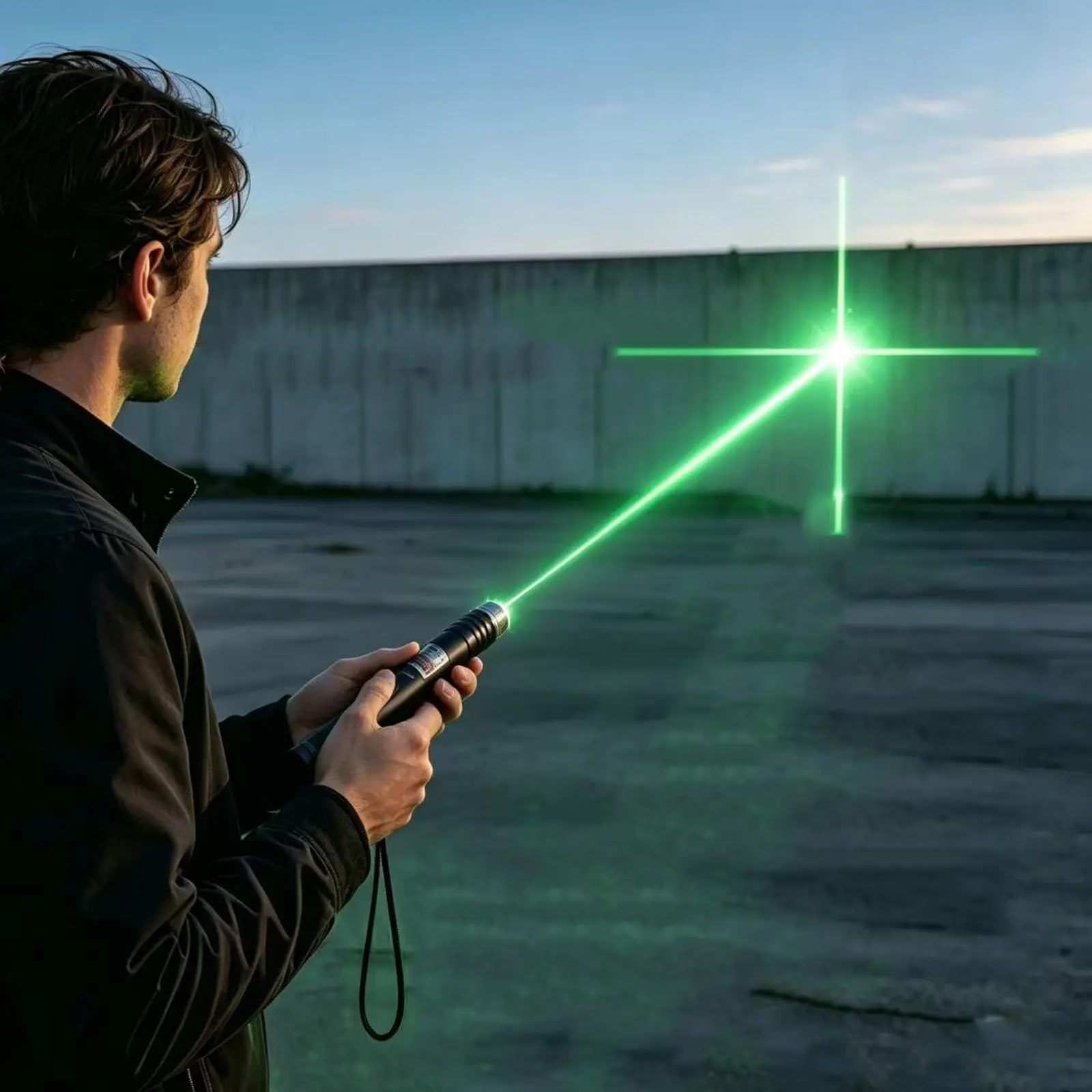 Crosshair Laser Pointer, High Precision Outdoor Explorer, 2200m Range, Metal Grip, Adjustable Focus, Durable, Multi-Use Tool