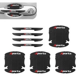 8 count  Door Handle Protector Kit, 4 Knob Protectors & 4 Bowl Stickers,   Door Handle Scratch Protector, Self-Adhesive Handle Protective Film,  for   (Black)