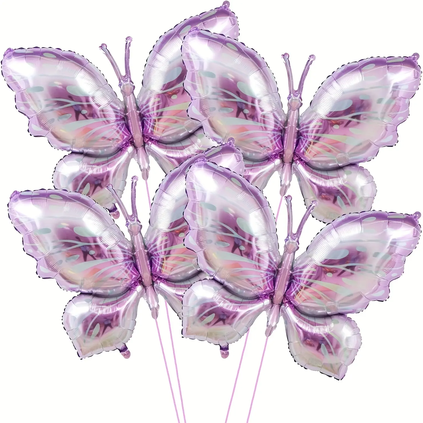 4pcs Elegant Purple Butterfly Foil Balloons - Ideal for Themed Birthday Parties, Weddings & Youngsters Showers, Decorative Butterfly-Shaped Mylar Balloons with Translucent Design for Festive Occasion Butterfly Balloon Decorations