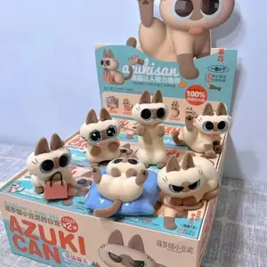 Hot Sale Original Azuki Can Azukisan Daily Life V2V3 Series Blind Box Siamese Cat Surprise Desktop Ornament Cute Model Xmas Gift