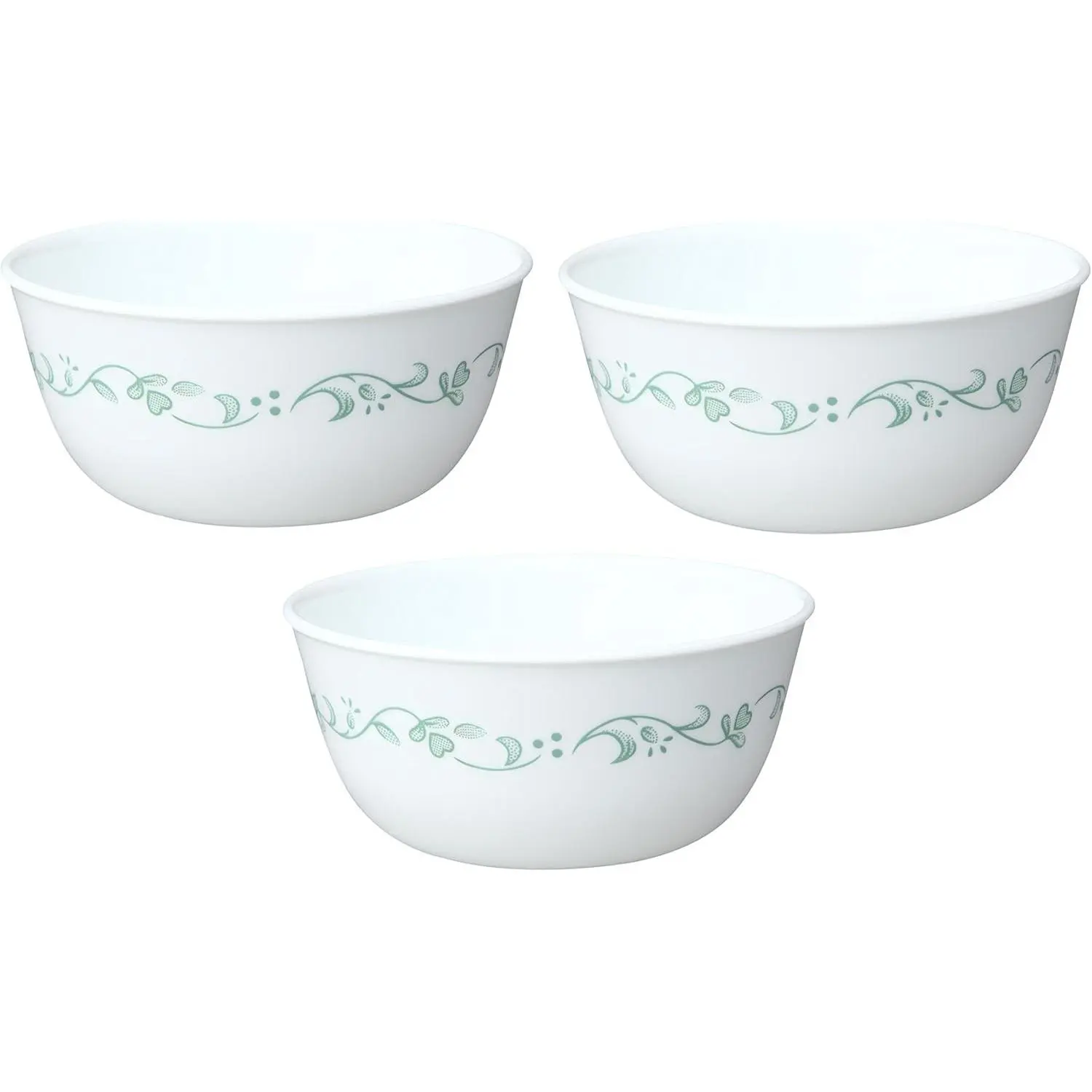 Corelle Livingware 28-Ounce Super Soup/Cereal Bowl, White Country Cottage, Set of 3