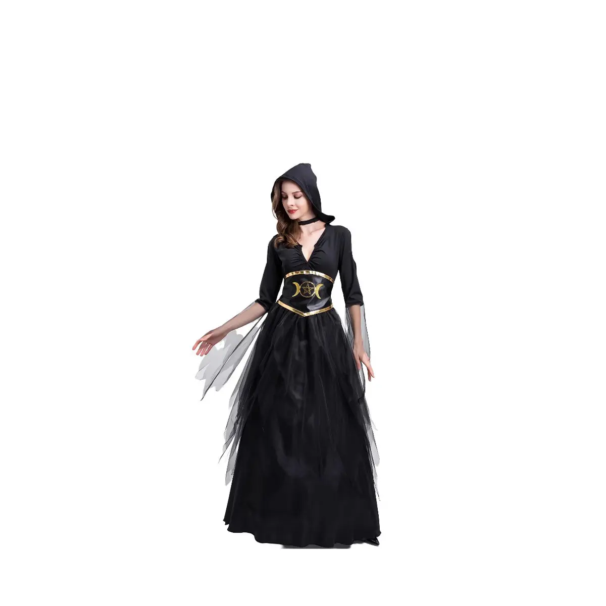 Egyptian Queen Hybrid Witch Cos Dress Halloween Outfit For Stage Performances