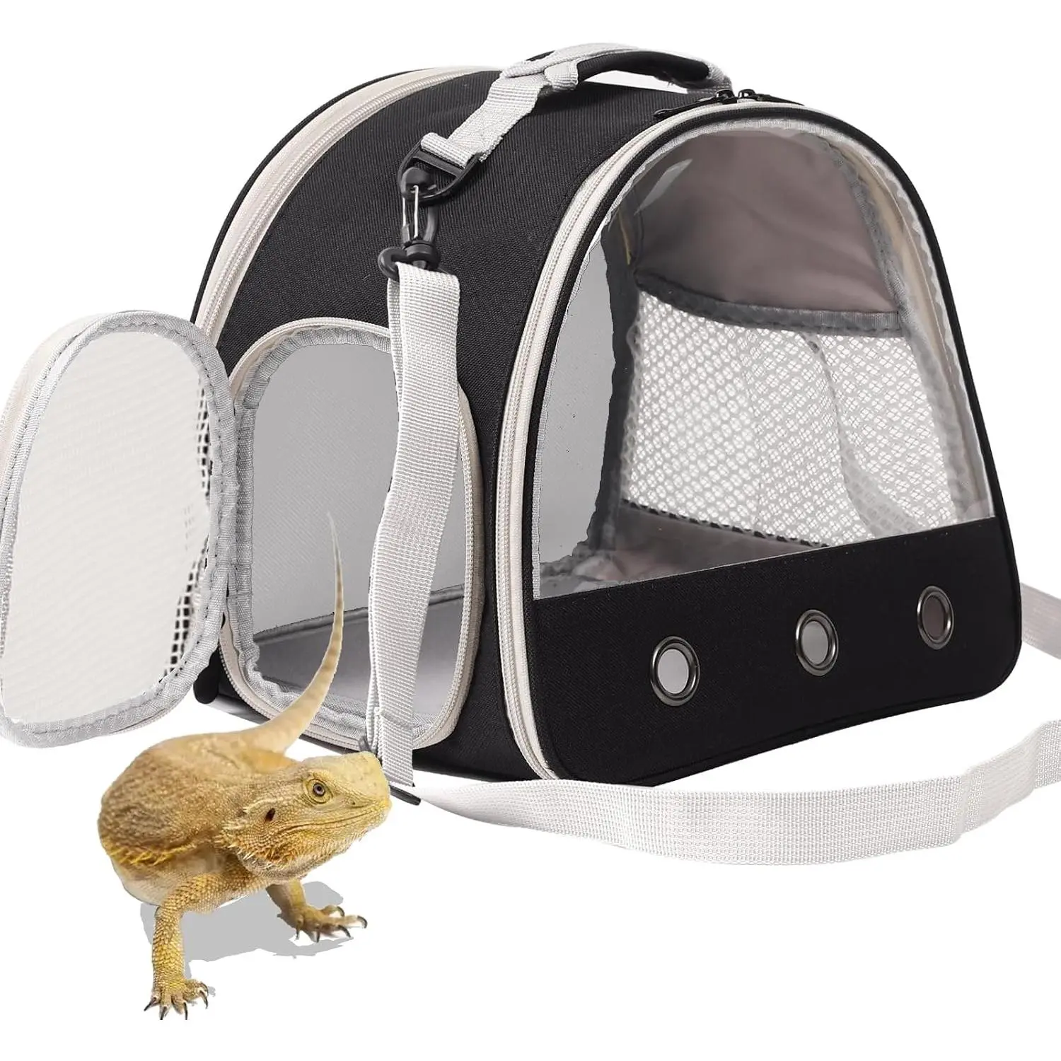 Bearded Dragon Travel Carrier,Lizards Carrier, Small  Travel Carrier for Sugar Glider Hedgehog Rat Parrot Bird Guinea Pig, Portable Guinea Pig Travel Bag for 2