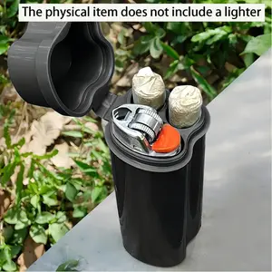Portable flip-top pre-rolled tapered eco-friendly storage box, organizer, container organizer, multi-functional organizer, compact cylindrical design, durable plastic bag, ideal for travel, camping, and home use
