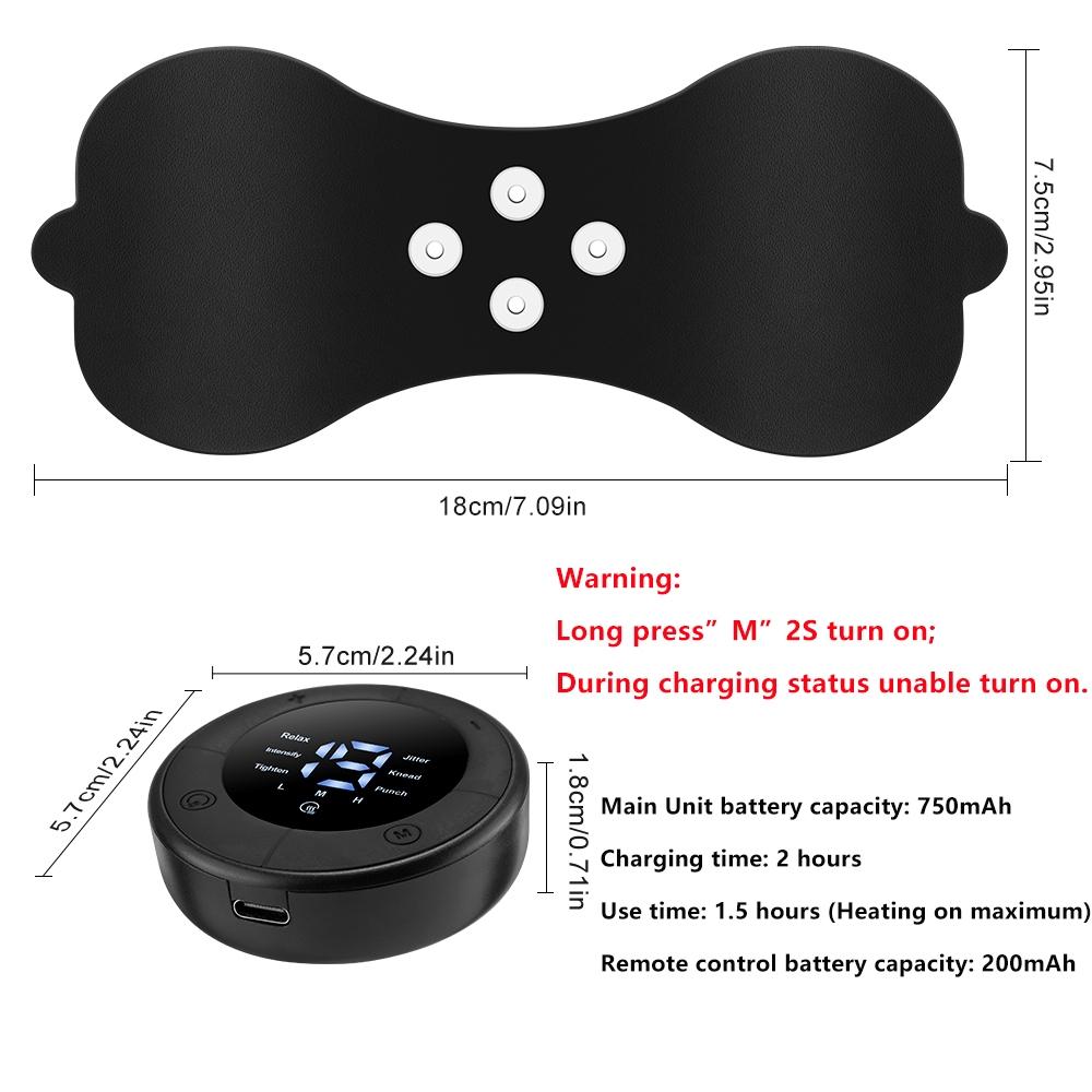 Heated Massage Patch with 3 Temperature Settings, 6 Modes Shoulder Neck Back Waist Leg Muscle Relaxation Pad Menstrual Care Heated Massage Patch with 3 Temperature Settings, 6 Modes Shoulder Neck Back Waist Leg Muscle Relaxation Pad Menstrual Care