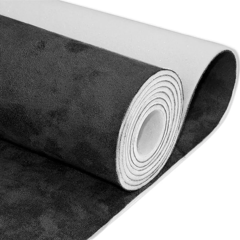 Black Suede Headliner Fabric Material with  Backing - 36" x 60" | Durable & Noise-Reducing by 3-6 dB, Auto Roof Liner  for , , SUVs, RVs, , DIY Upholstery Projects