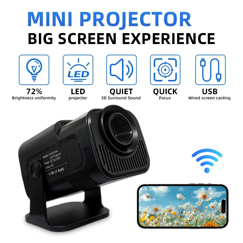 Allshepr Android11 Projector 1920*1080P Wifi6, 390ansi Allwinnerh713, 180° Flexible Bt5.0, Home Cinema Projector, 450 Lumens, HDMI Input
