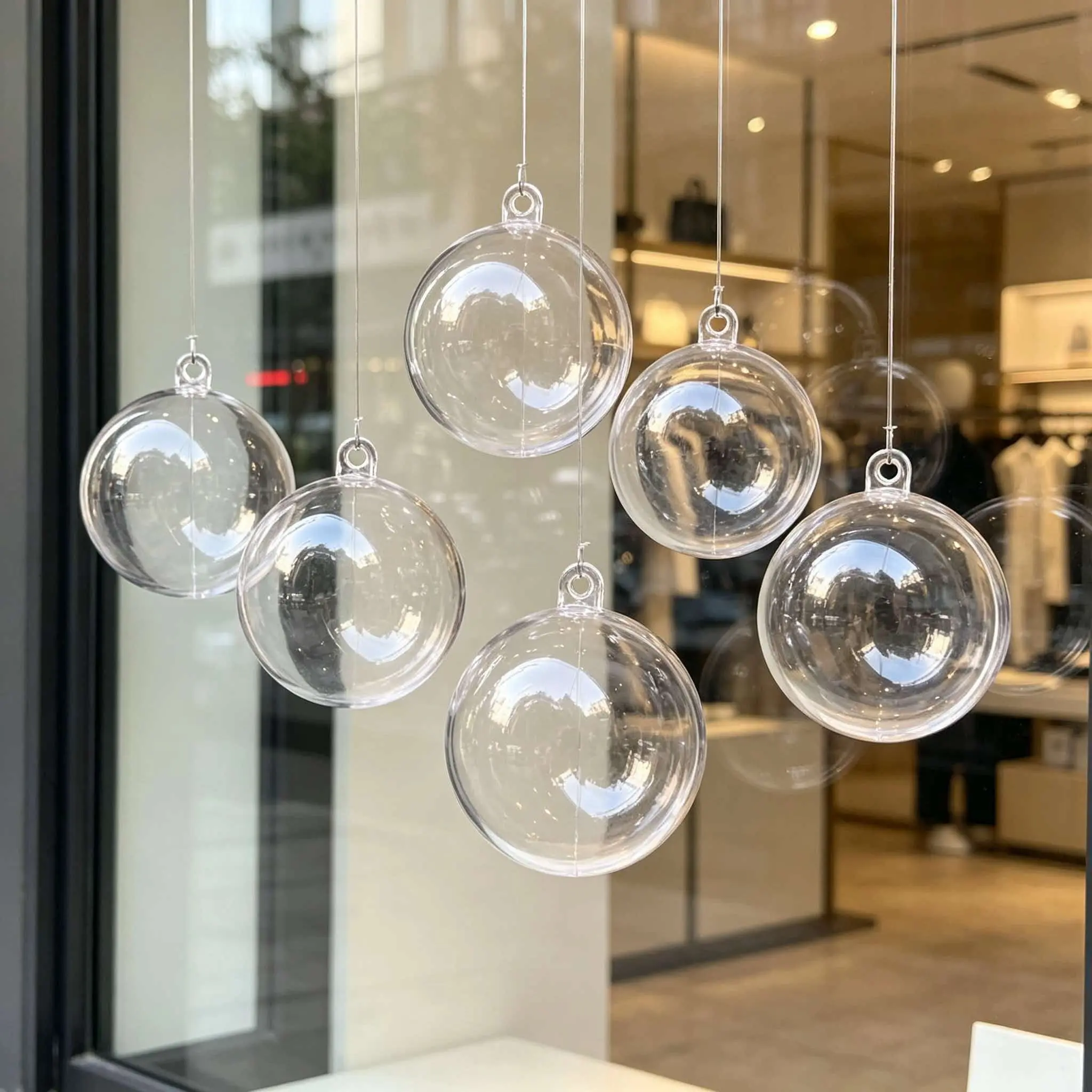 5pcs Acrylic Transparent Balls, 12cm DIY Fillable Decorative Ornaments, Reusable & Easy Clean, Perfect for Christmas, Halloween, Weddings, Birthdays