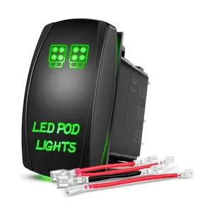 Nilight 5Pin Laser On/Off LED Pod Lights Rocker Switch Green