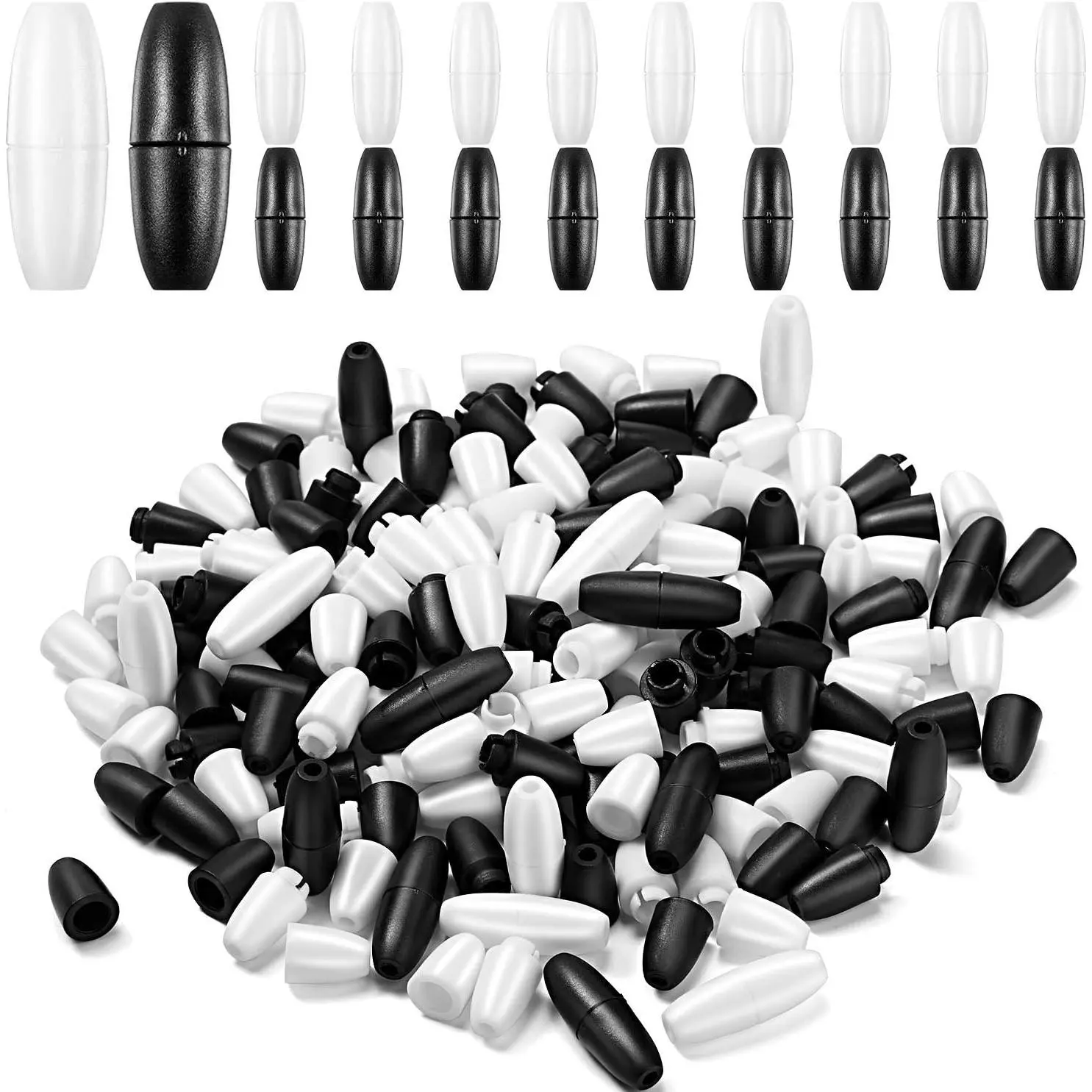 100 count Breakaway Clasps for Necklace, Black White Bracelet Clasps | Plastic, Safety Bracelet Clasps for Lanyard Bead,Barrel Connectors for Necklace Bracelet  Making DIY