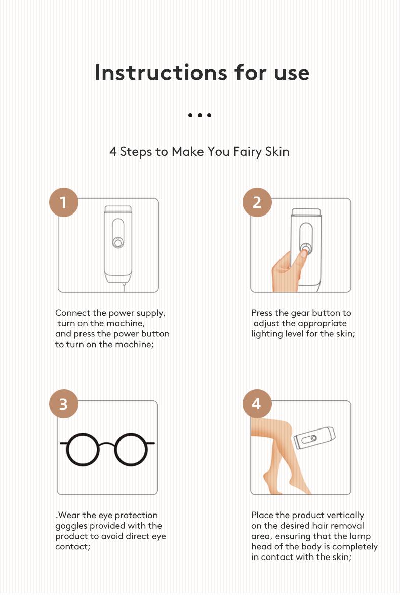 IPL Laser Hair Removal Device with Sapphire Ice-Cooling Technology for Women & Men, Painless & Long-Lasting Hair Remover for Full Body Use at Home, Safe on Face, Bikini Line, Armpits