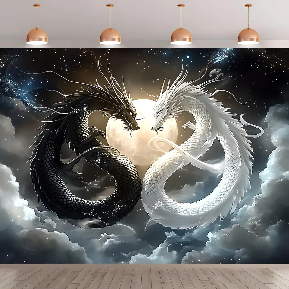 Dual Dragon Tapestry Wall Decoration for Living Room, Bedroom, Office, Birthday Anniversary