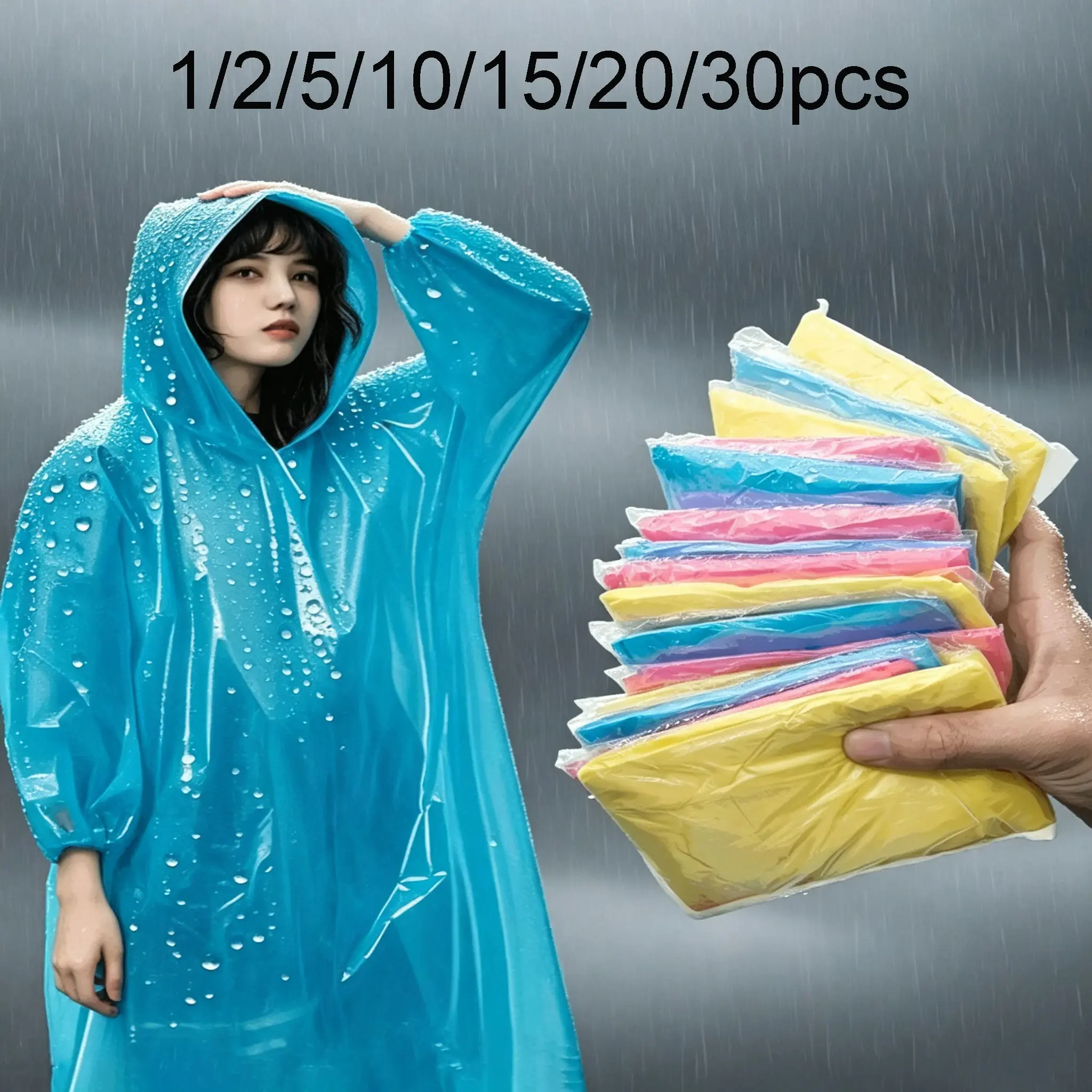 Portable Disposable Raincoat, Lightweight Adult Poncho, Transparent Outdoor Waterproof Coat, Ideal for Camping, Hiking, Fishing, Climbing