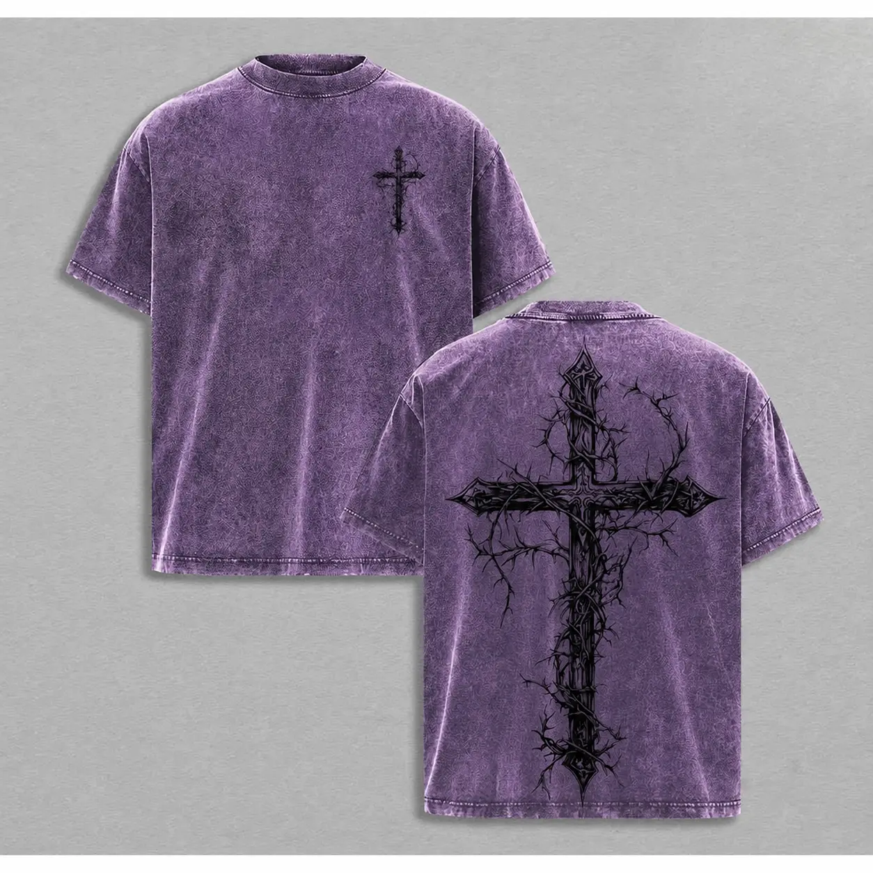 Washed Cotton Tee-purple
