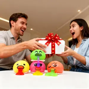 Vomiting Egg Slime Toy - Funny Prank Squeeze Stress Ball Puking Yolk, Novelty Fidget Relief Toy Gag Gift for Kids Adults, Christmas Stocking Stuffers & Birthday Parties