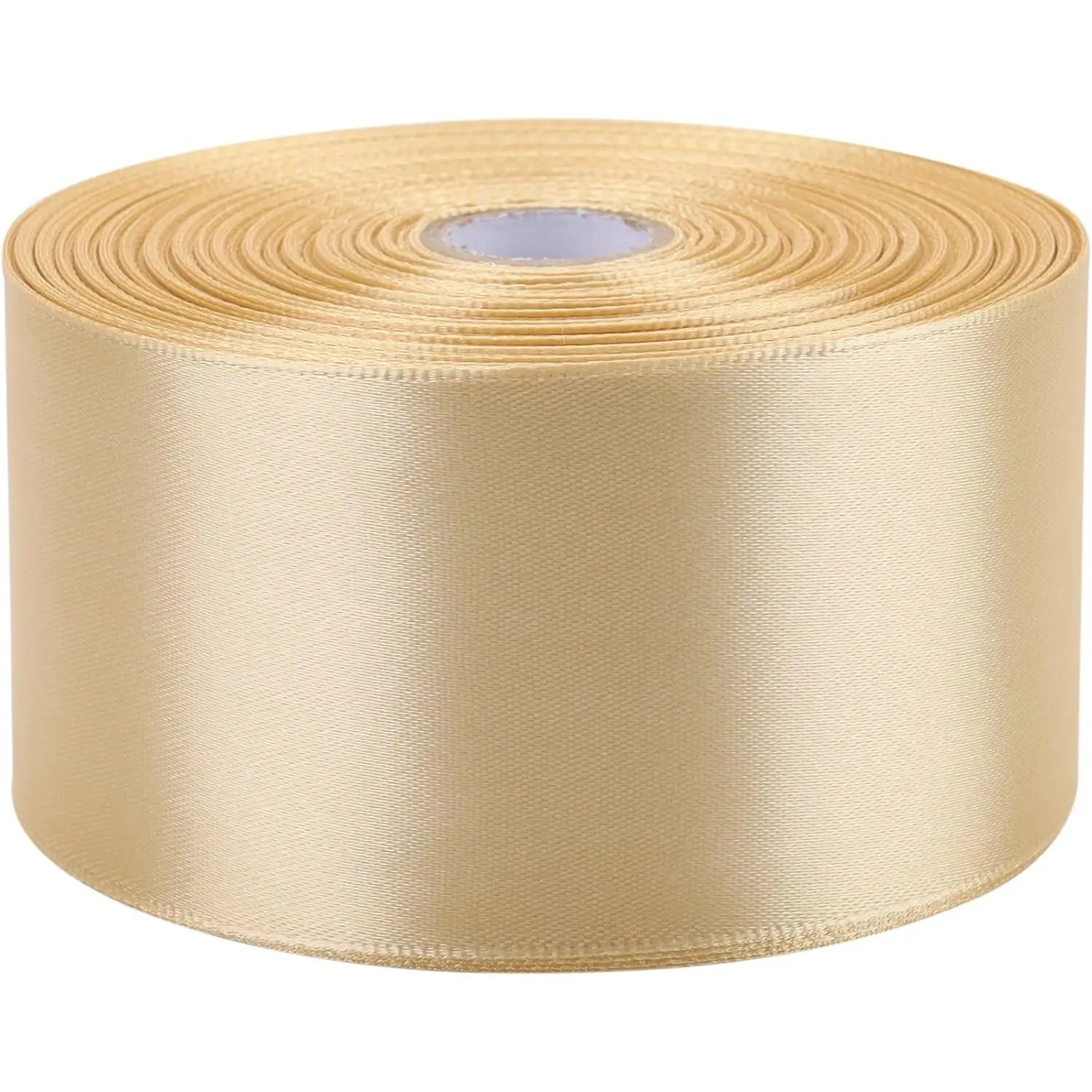 2 inch Satin Ribbon 50 Yards Solid Fabric Ribbon Roll for Gift Wrapping, Weddings, Flower Bouquet, Invitations, Sewing, Party Decorations (Champaign Gold, 2 inches)
