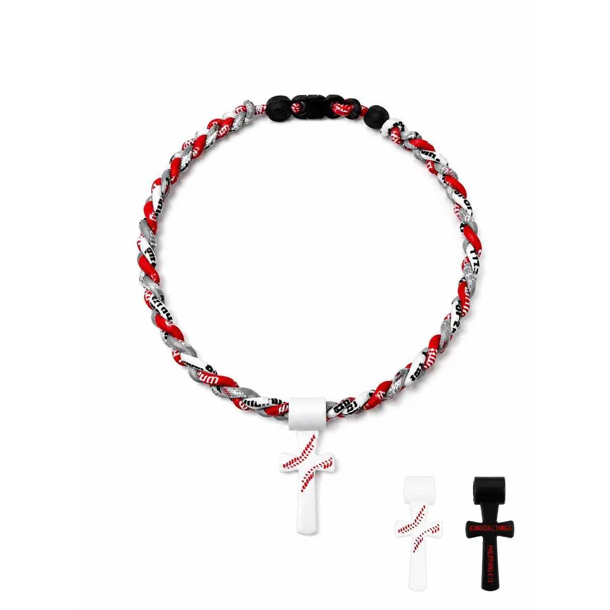 Baseball Cross Necklace for Boys, Triple-Rope Tornado Chain, 18-Inch Sports Necklace, Baseball Jewelry Gift for Players & Fans