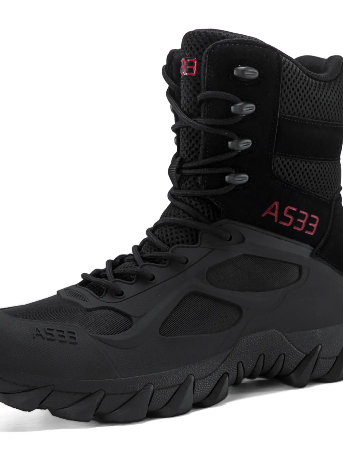 Men's High-Top Outdoor Tactical Hiking Boots, Multi-Color Options, Mesh Paneling, Anti-Impact Toe, Non-Slip Sole, Sporty Style, Breathable Outdoor Shoes