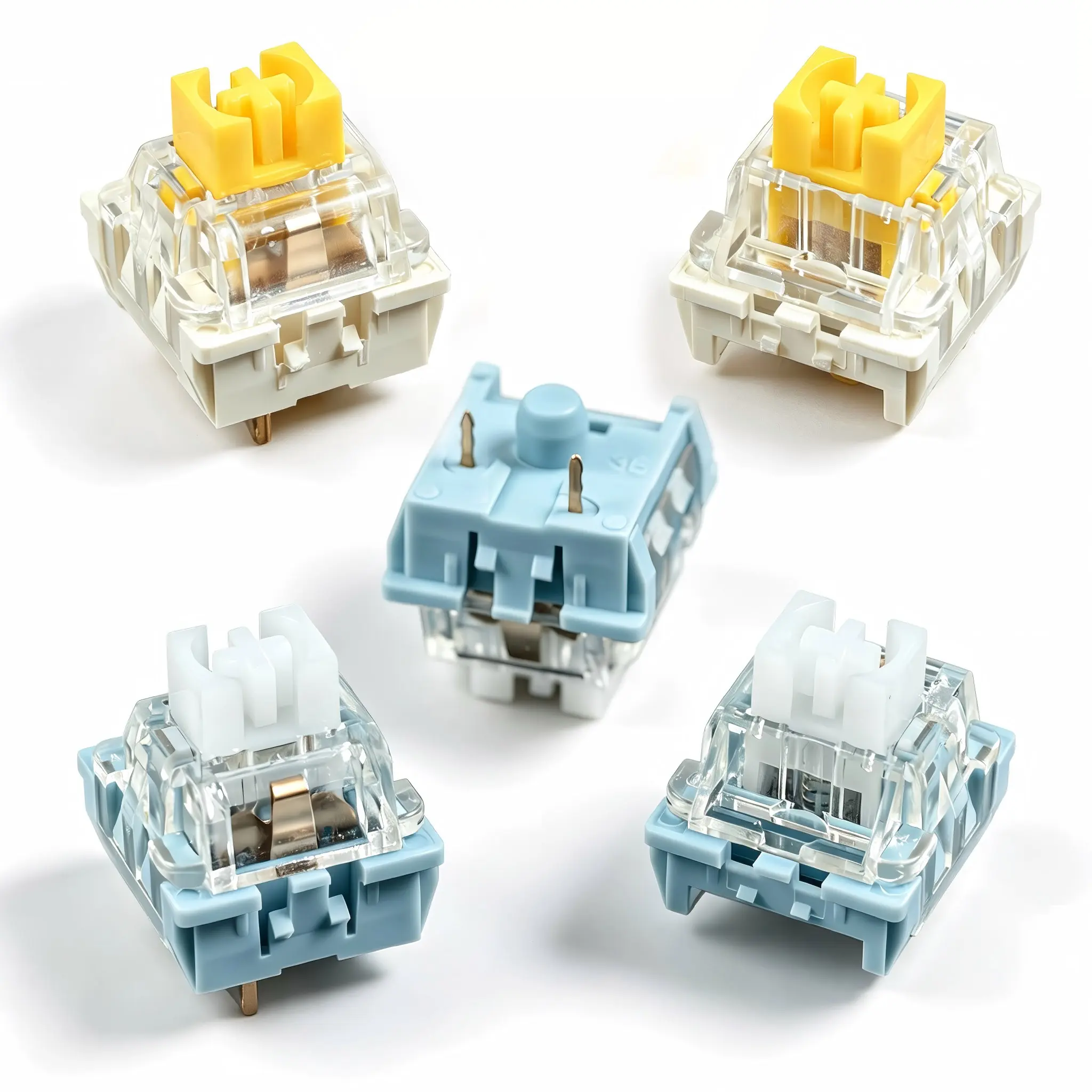 100pcs Practical Blue Switch - Hot-Swappable MX Cross Stem, Crisp and Clicky Feel, Perfect for Gaming, Typing and Office Use, DIY Mechanical Keyboard Upgrade, Satisfying Click Sound and Smooth Tactile Experience, Gaming Pc Accessories