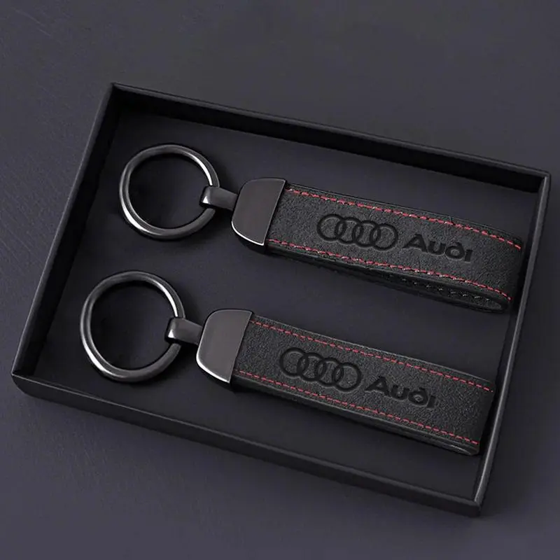Suede Leather Men Key Chain Rings Luxury Women Car Keychain For Audi Sline RS TT A3 A4 A5 A6 A7 A8 S3 S4 Q2 Q3 Q5 Q7 RS3 RS4 RS5