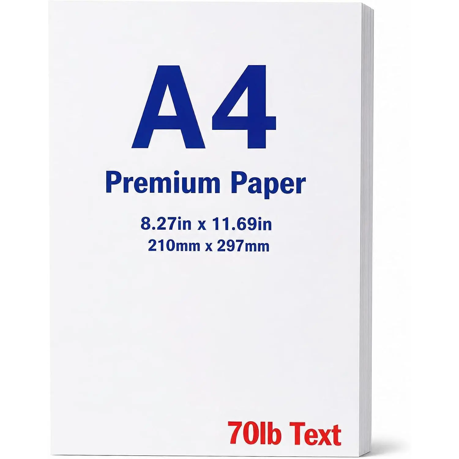 A4 Printer Paper - 8.27"x11.69", 28lb Bond (70lb Text/105gsm), Bright White Smooth, Inkjet/Copier Paper with Templates for Professional Documents - 40 Sheets