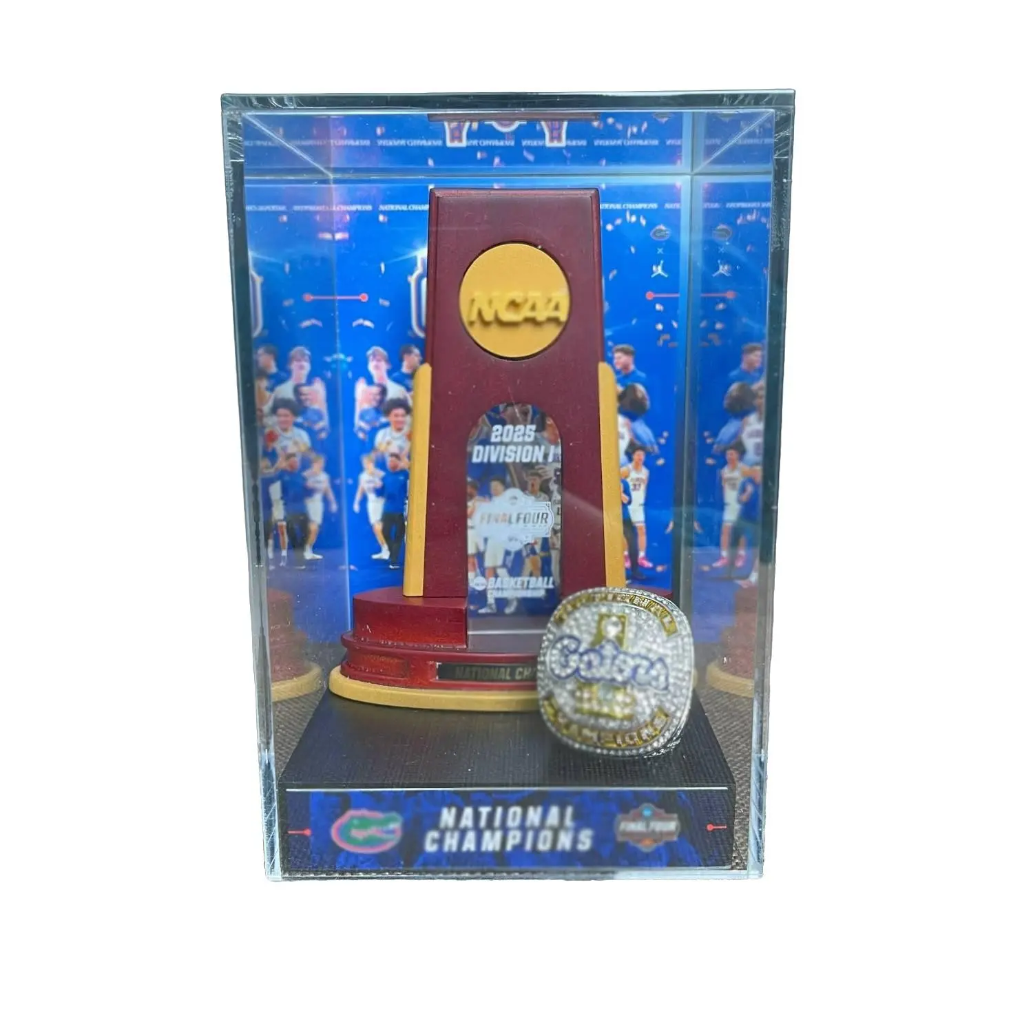2026 Basketball National Champion Trophy with Acrylic Display Box, Desktop, High-Quality Gift for Sports Lovers, Perfect Birthday and Holiday Present