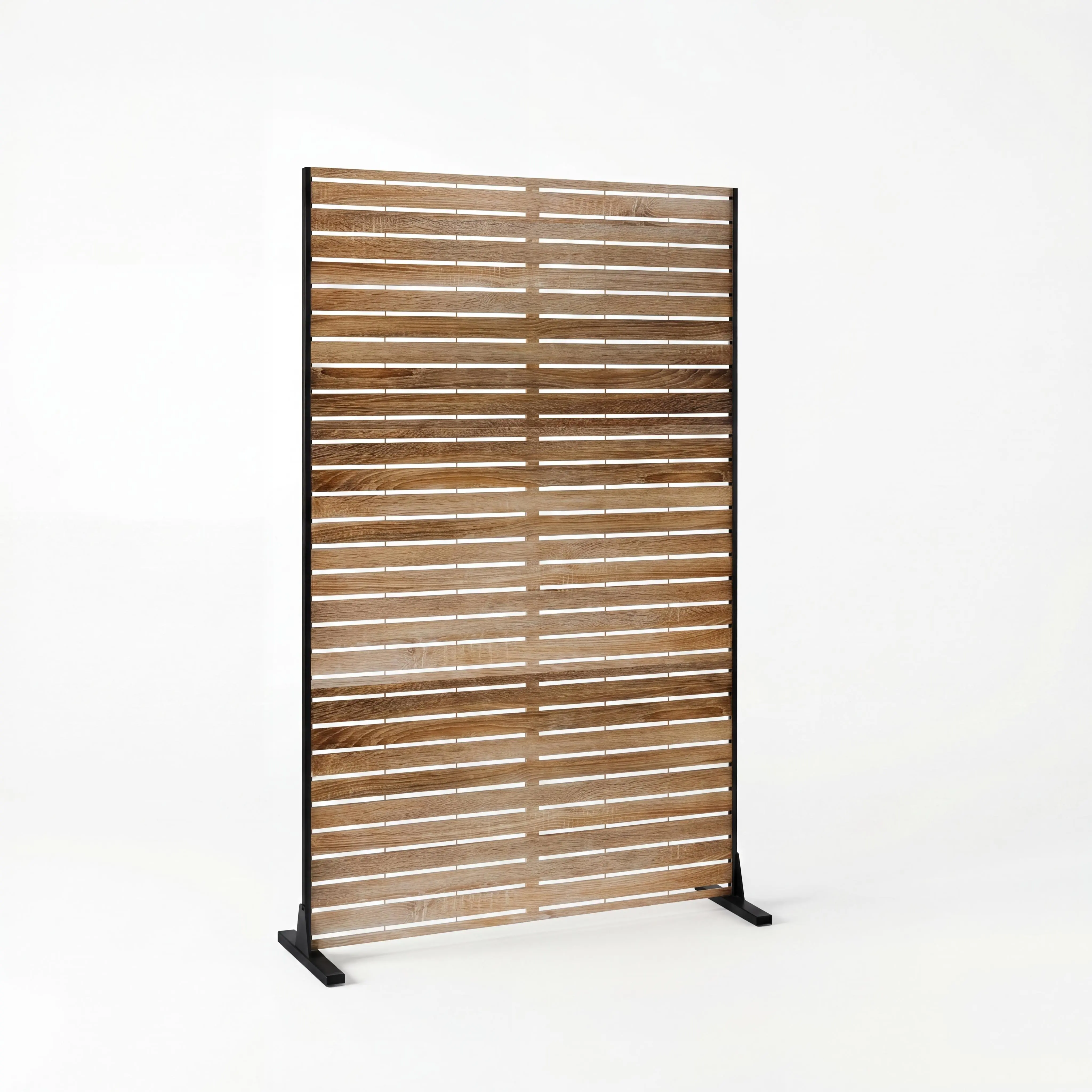 GAOMON Metal Privacy Screen 72" h x 47" w, Freestanding Outdoor Privacy Screen with Stand, Decorative Fence Panel for Patio, Lawn, Garden, Deck, Balcony & Pool
