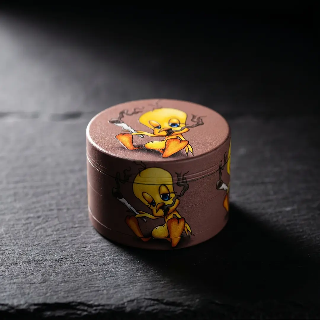1.97 inch 50mm Yellow Duck Pattern Spice Grinder Metal Manual Four Layer Salt Grinder Pepper Mortar Spice Zinc Alloy Seasoning Spice Grinder Kitchen Cooking Accessories Kitchen Tool Gift