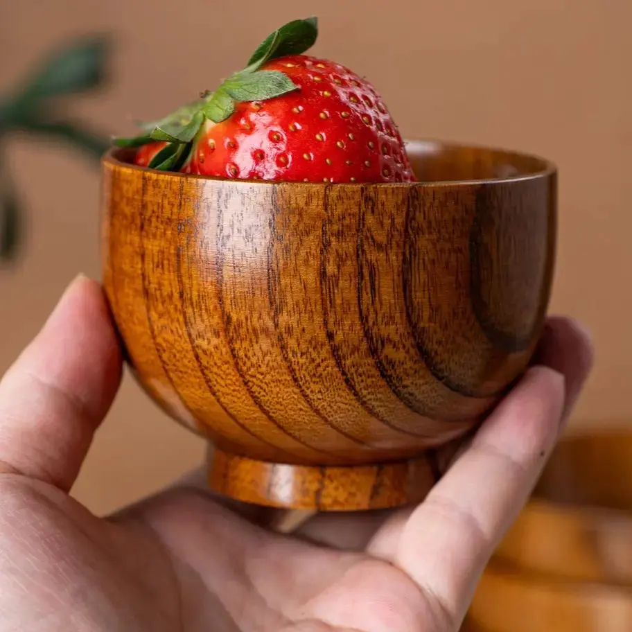 Wooden Bowl, Salad Serving Bowls, Household Tableware Set for Home Kitchen Dining Room, Kitchen Accessories, Kitchenware