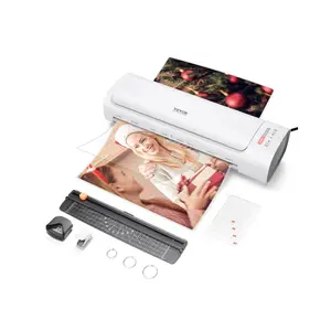 VEVOR Laminator Machine, Thermal Laminator for Max A4 Paper Size, 3 - 4 min Quick Warm Portable Laminator, 3 - 5 mil Thickness, Ideal for Home, Office, Business, or School Supplies, White+ Grey
