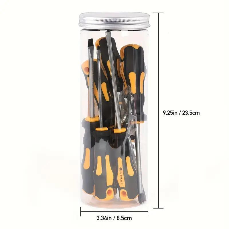 Magnetic Screwdriver Set, 12pcs/set Professional Screwdriver Set, Including 5 Cross & 5 Slot Head & 2 Key Screwdrivers, Multifunctional Hand Tool for Home & Office