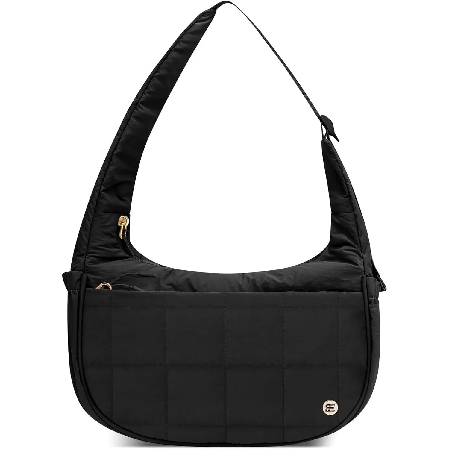 Small Puffer Crescent  Bag for Women, Lightweight Hobo Handbag | Nylon Quilted  Purse with Adjustable Strap, Water-repellent for Travel Fitness