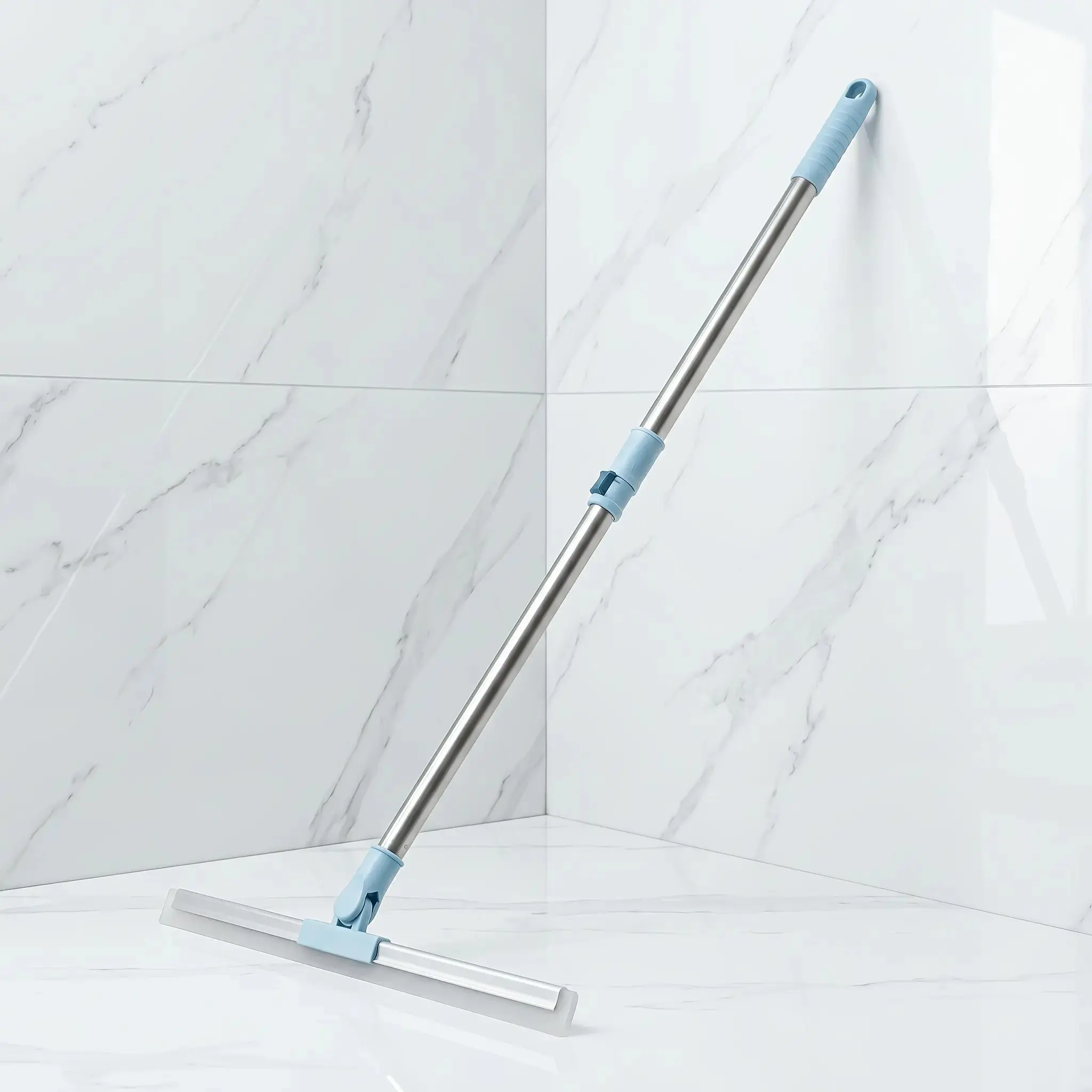 Adjustable Floor Squeegee Mop With Stainless Steel Telescopic Handle, Wide Wiper For Bathroom, Shower, Tile, Glass And Kitchen Floor Cleaning