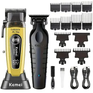 Professional Hair Clipper Set, Durable LED Display Dlc Blade, High-Quality Men's Grooming Kit, Ideal for Barbershops, Long-Lasting Use, Hair Clippers