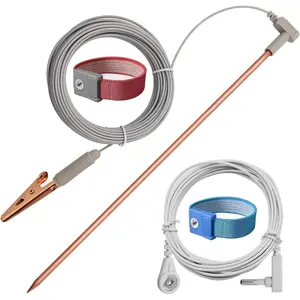 Portable Grounding Rod Kit with 40ft Female Ground Cord & Alligator Clip, Great for Grounded Connected Products, Easy to Use with Grounding Mat, Grounding Sheet and Pillowcase