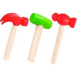 3 PCS Toy Hammers, Wooden Hammer Toys Mallets, Simulation Fake Plastic Maintenance Tools for Birthday Party Suppliesfidget toys