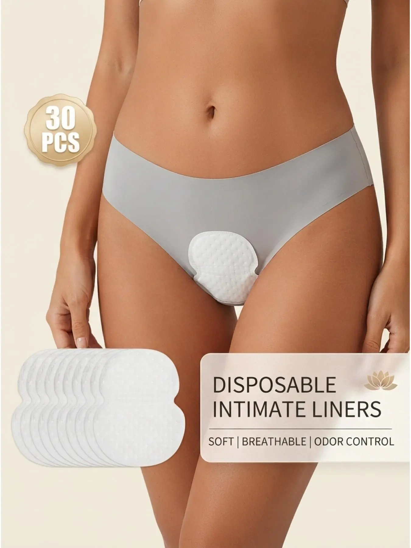 30 pieces of women's disposable adhesive undergarment moisture-absorbing and sweat-wicking pads, private hygiene pads, anti-barebacking, anti-embarrassment, underarm moisture-absorbing pads, multi-functional body padding