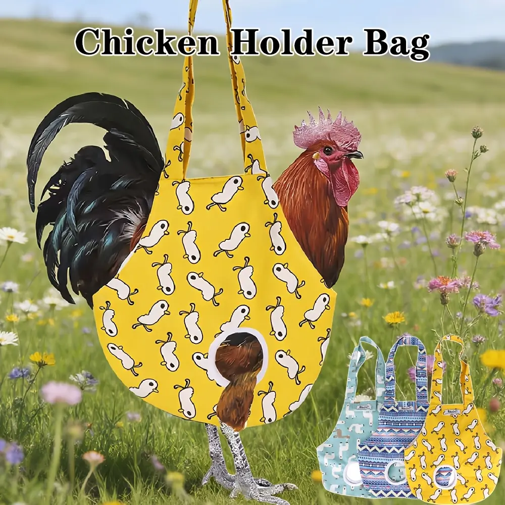 Suitable for Ducks, Chickens & Geese with Integrated Waste Bag - Portable Travel Carrier, Durable & Easy-Clean Suitable for Cochin Chickens, Call Ducks, Small Poultry, Portable Tote for Poultry Carrier